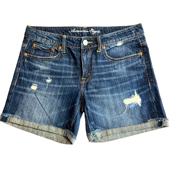 American Eagle Outfitters Pants - American Eagle women cuffed distressed, denim Jean shorts size 6